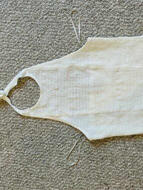 Express Textured Halter Top in Light Yellow